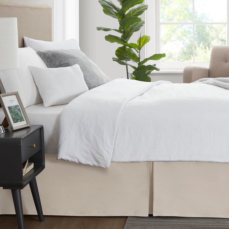 Nestl Silver Bed Skirt Queen Size - Queen Bed Skirt 14 Inch Drop - Brushed Microfiber Bed Skirts - Hotel Quality Pleated Bed Skirt - Shrinkage & Fade Resistant - Image 3